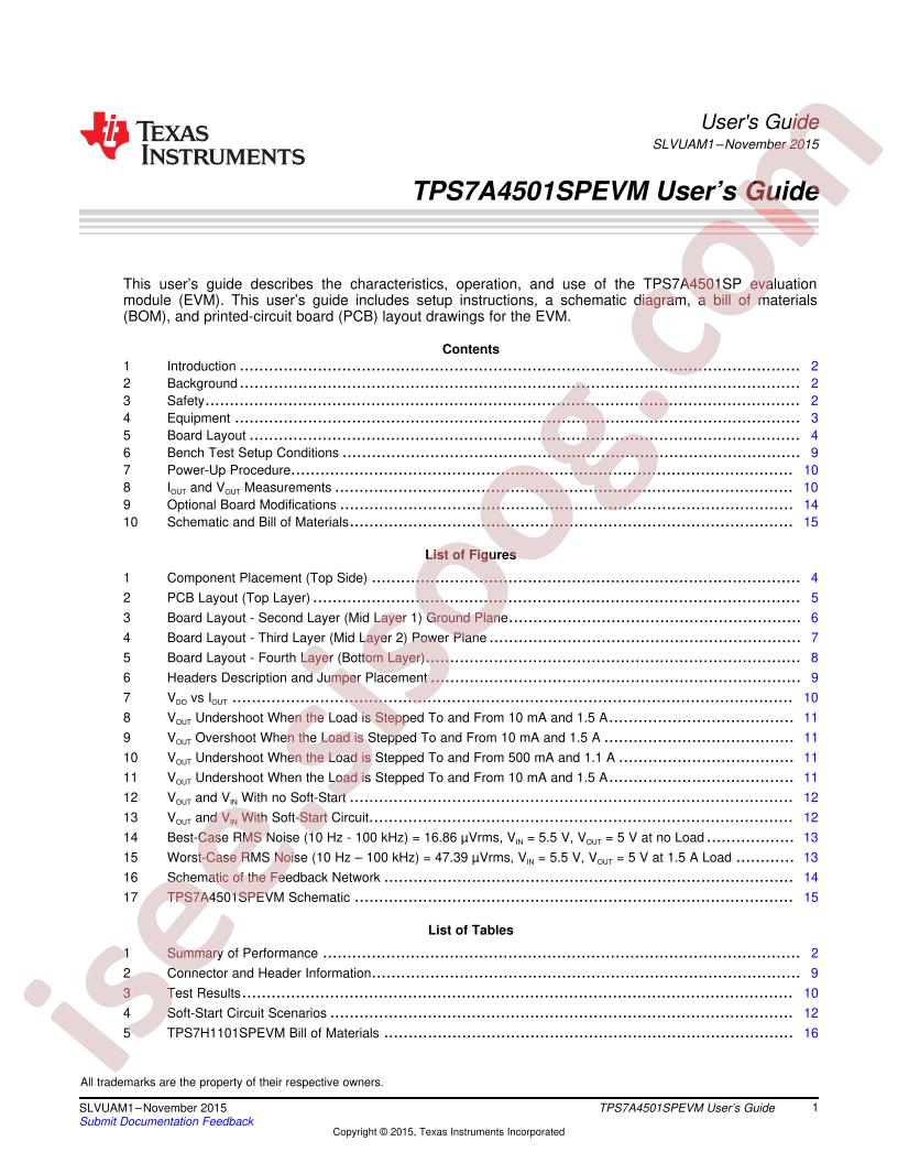 TPS7A4501SPEVM User Guide