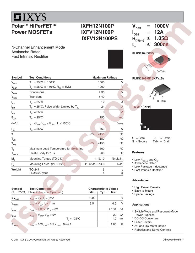 IXF(H,V)12N100P/PS
