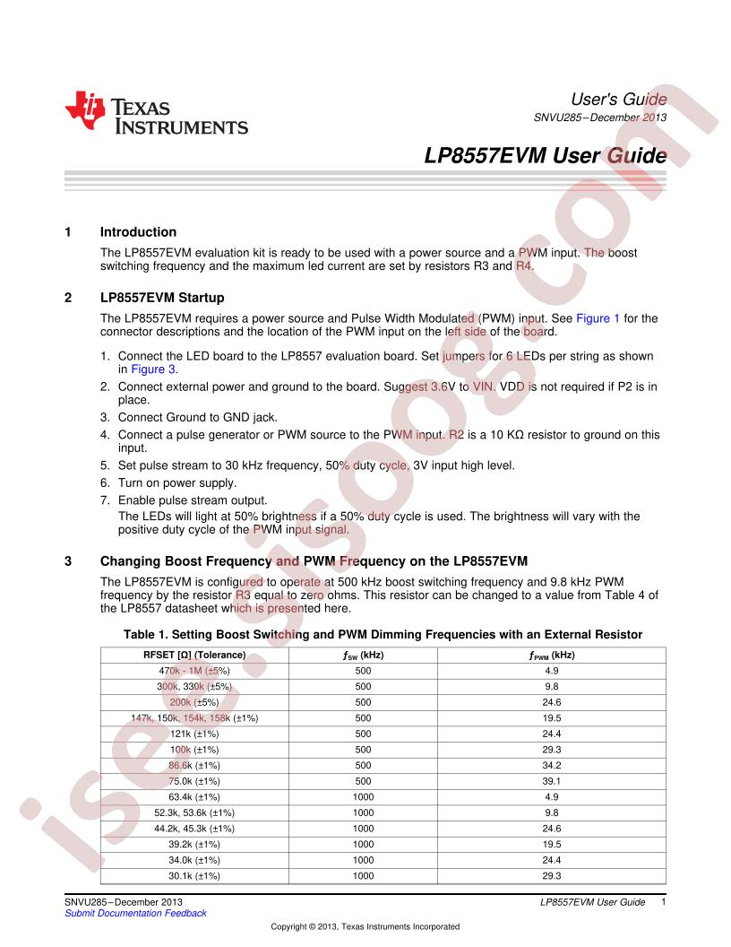 LP8557EVM User Guide