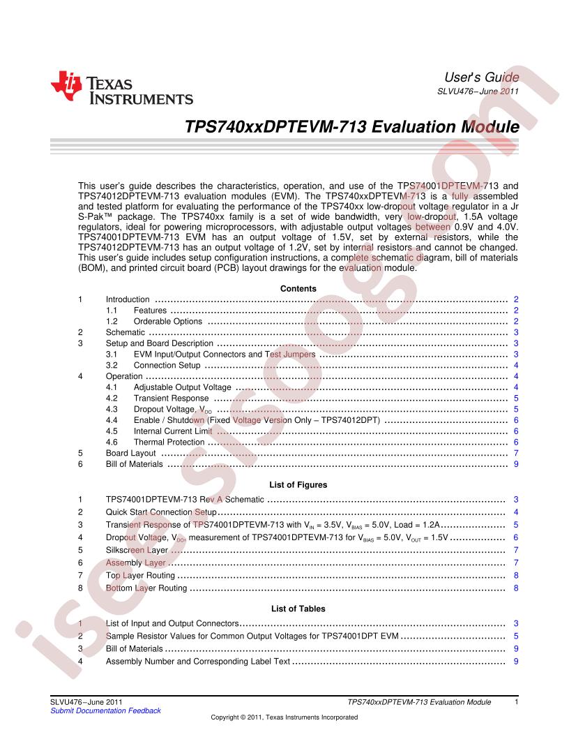 TPS740xxDPTEVM-713 User Guide