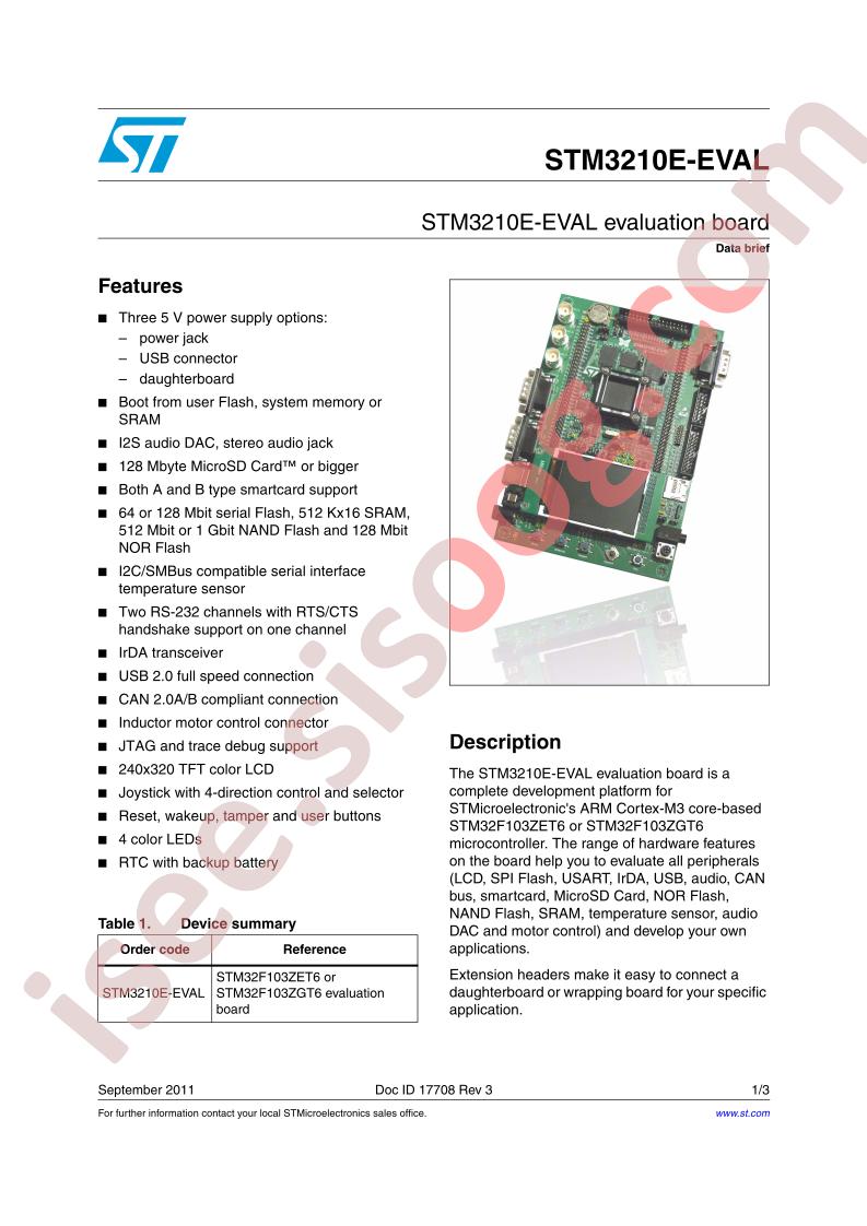STM3210E-EVAL Data Brief