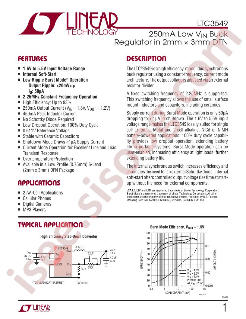 LTC3549 Datasheet
