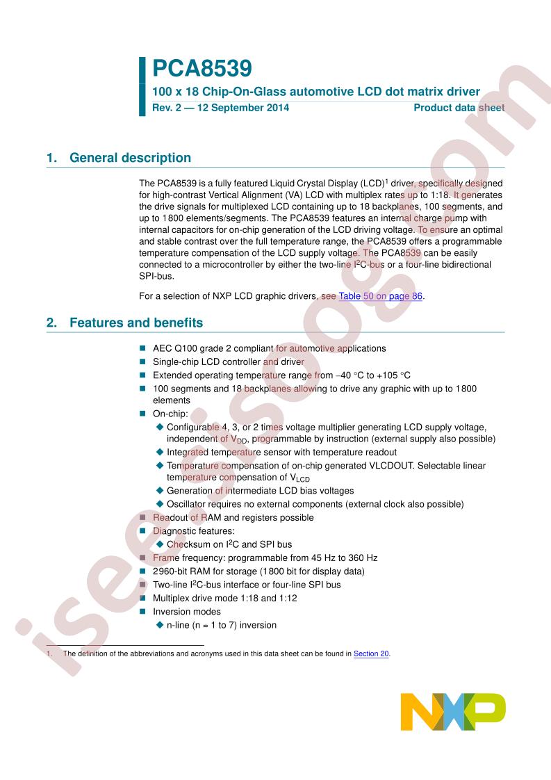 PCA8539 Datasheet