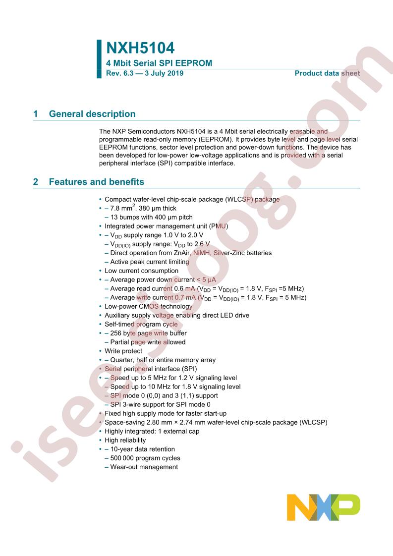 NXH5104 Datasheet