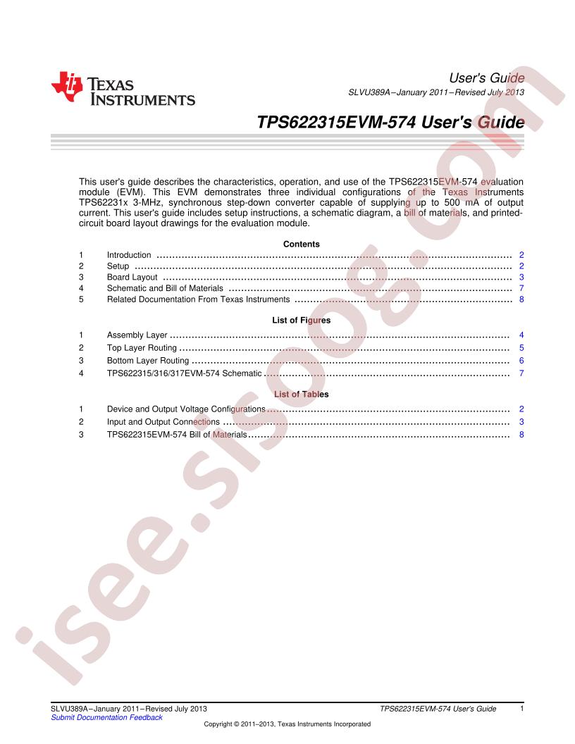 TPS622315EVM-574 User Guide