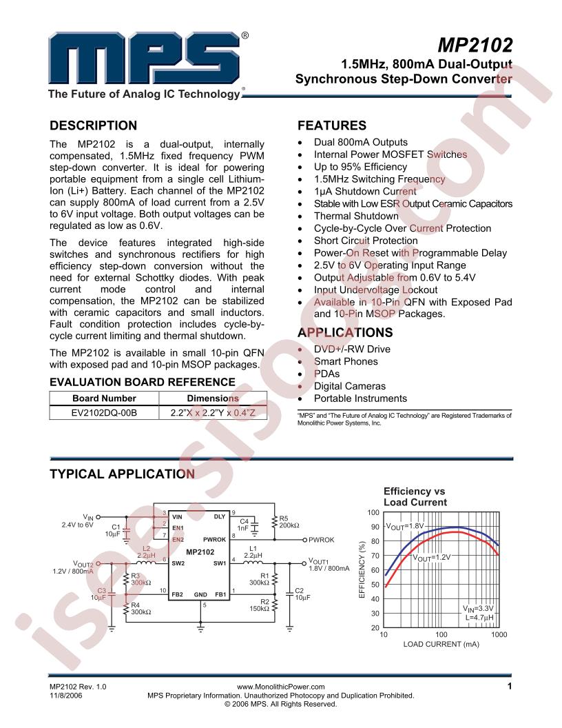 MP2102 Datasheet