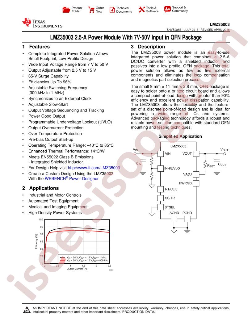 LMZ35003 Datasheet