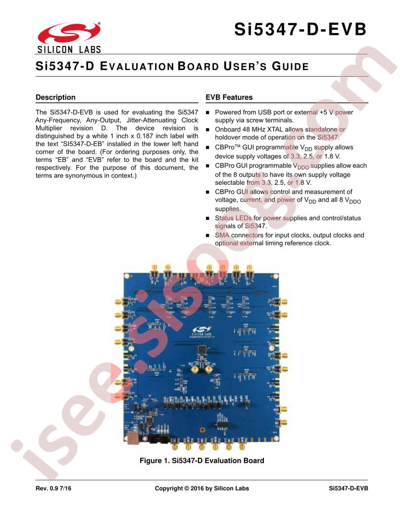 SI5347-D-EVB User Guide