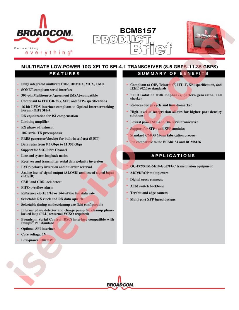 BCM8157 Brief