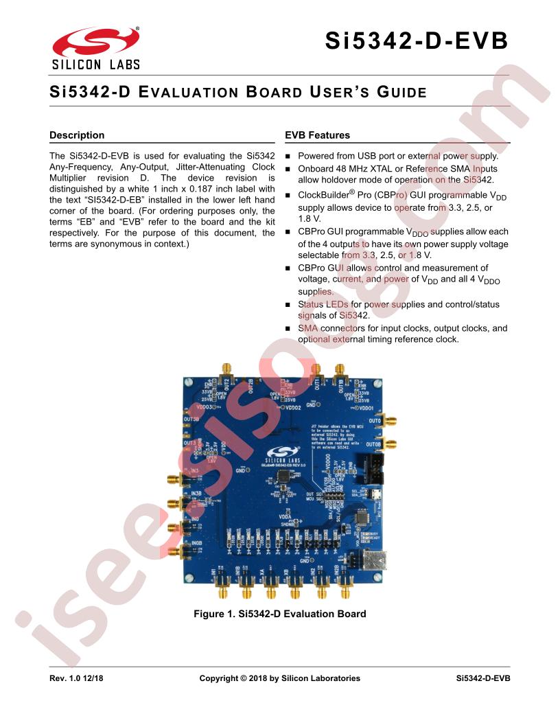 SI5342-D-EVB User Guide