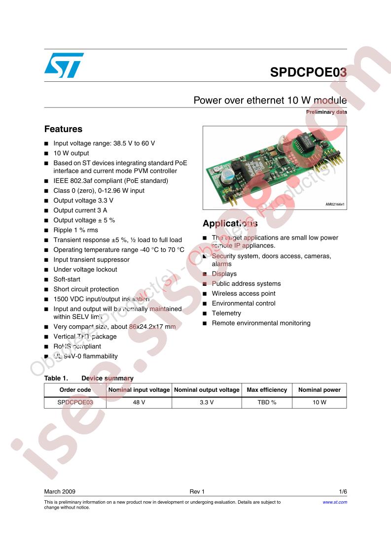 SPDCPOE03 Preliminary