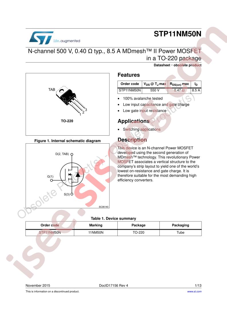 STP11NM50N