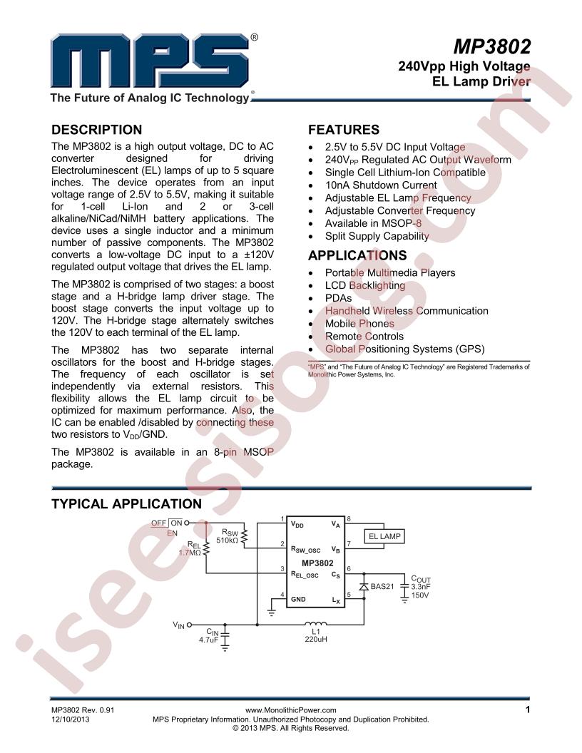 MP3802DH Datasheet