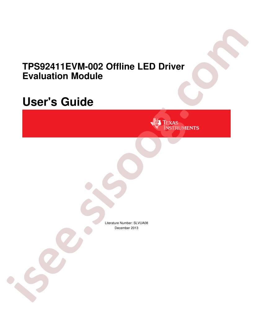 TPS92411EVM-002 User Guide
