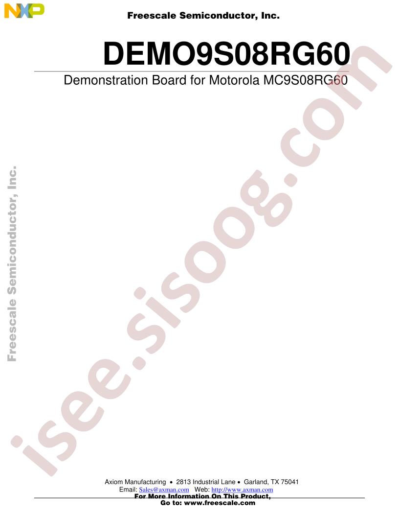 DEMO9S08RG60 User Manual