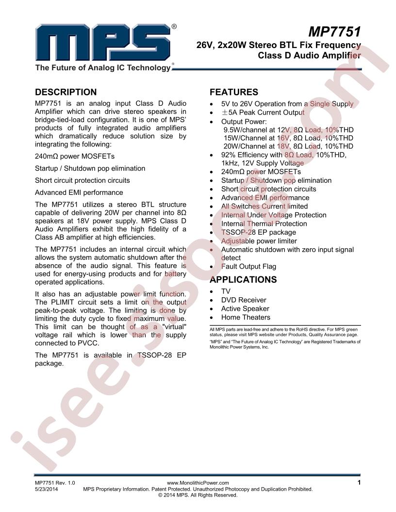 MP7751 Datasheet