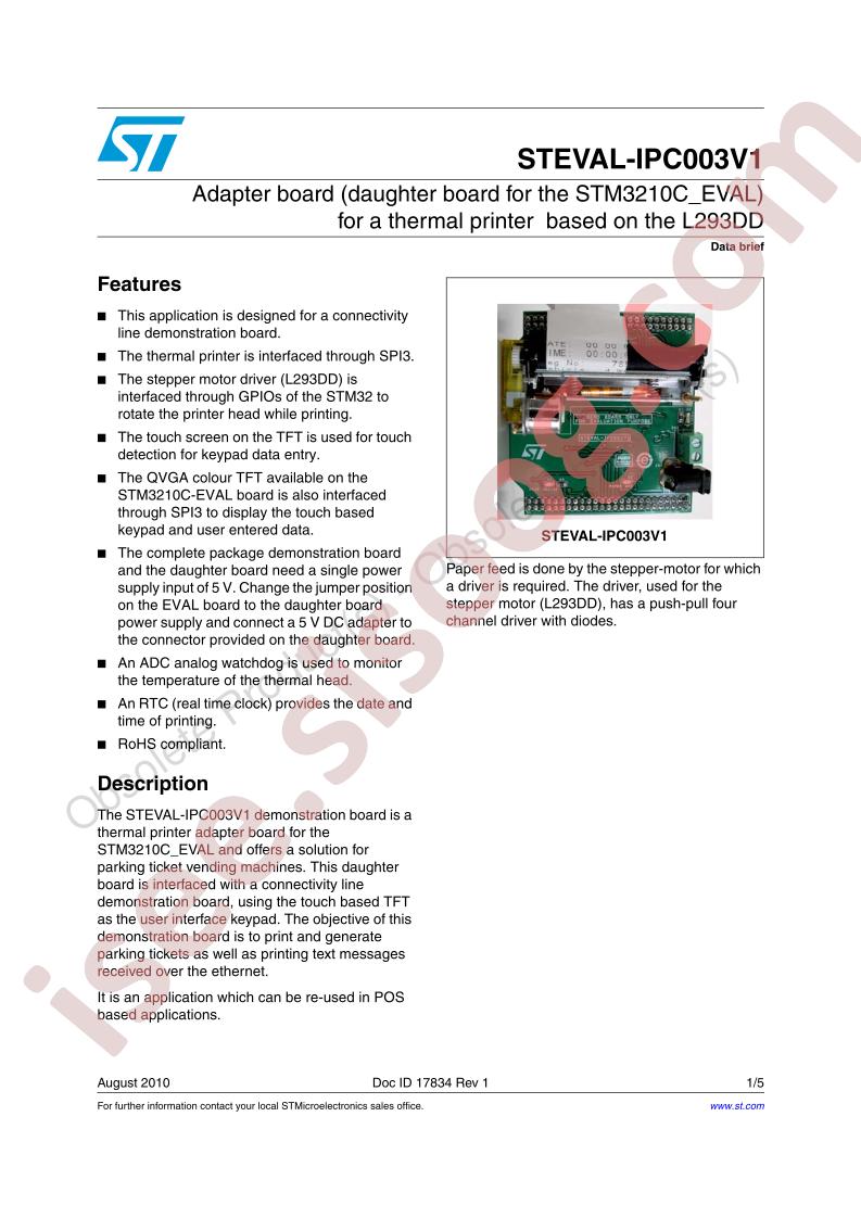 STEVAL-IPC003V1 Brief