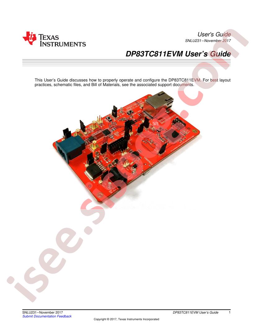 DP83TC811EVM User Guide