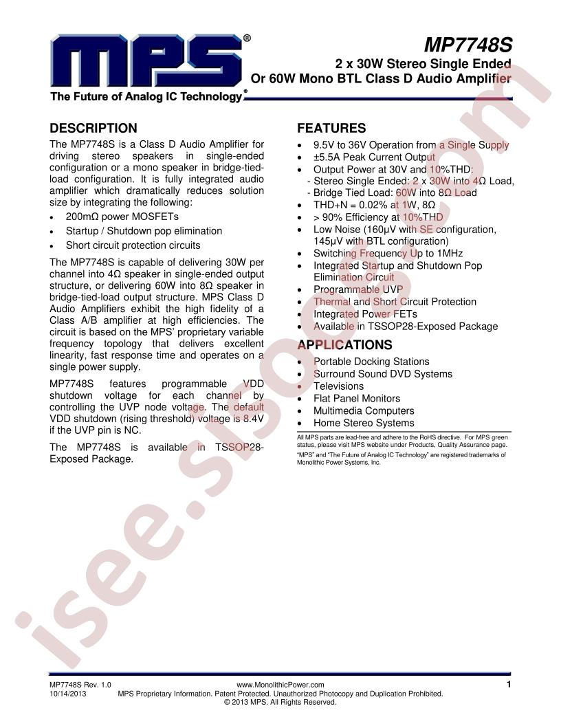 MP7748S Datasheet