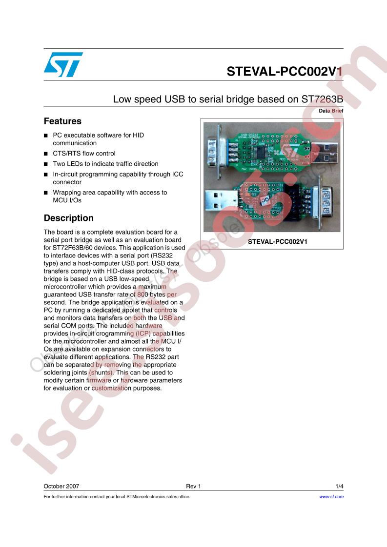 STEVAL-PCC002V1 Data Brief