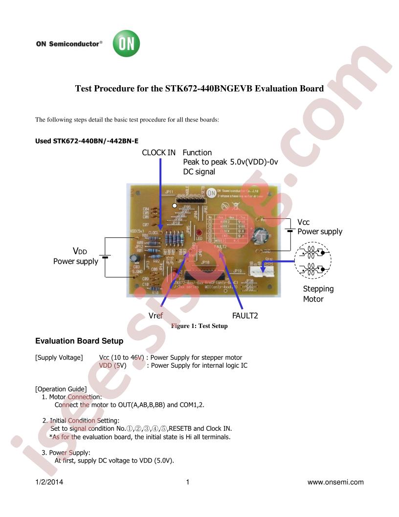 STK672-440BNGEVB Test Procedure