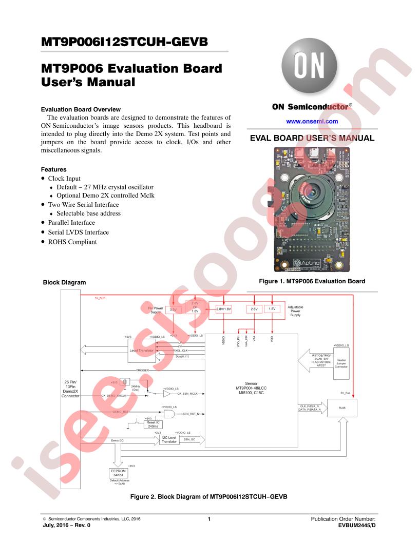 MT9P006I12STCUH-GEVB Manual