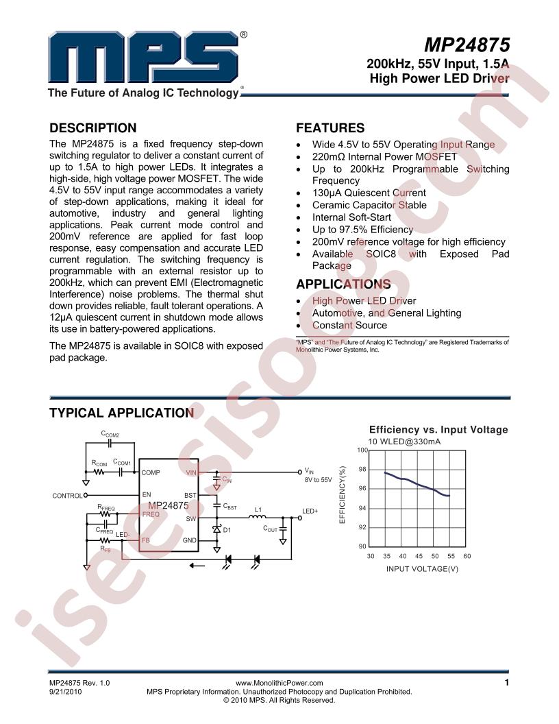 MP24875 Datasheet