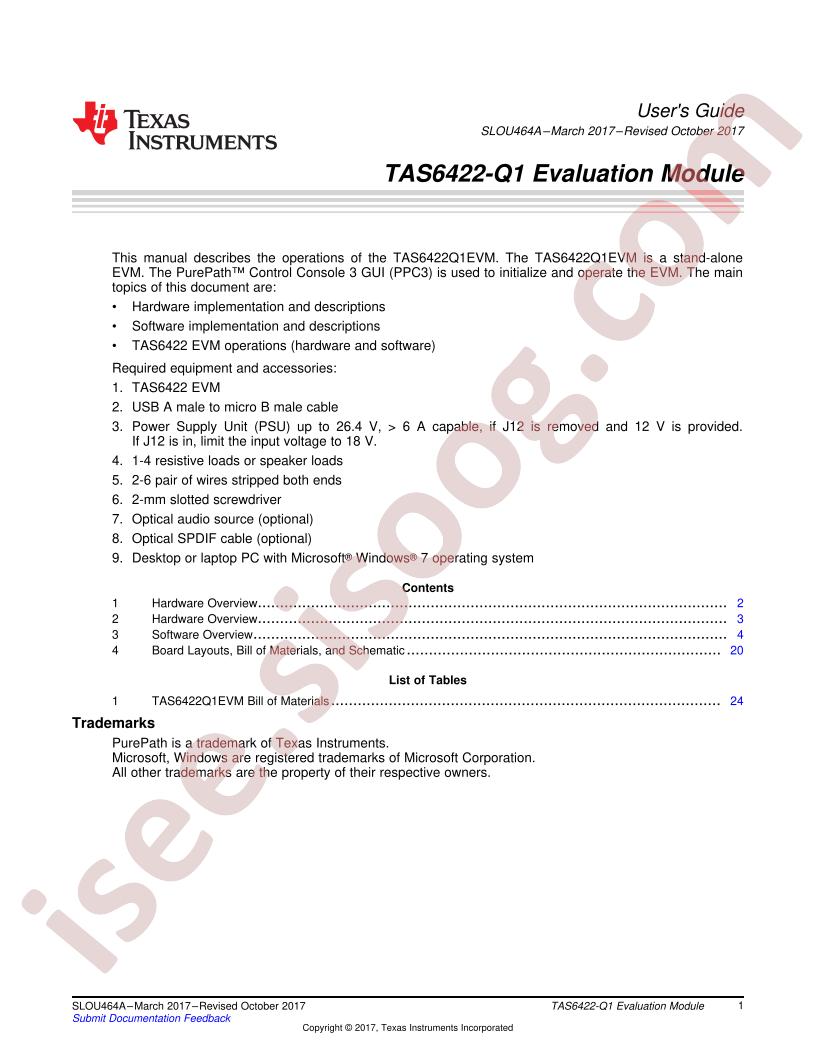 TAS6422-Q1 EVM User Guide