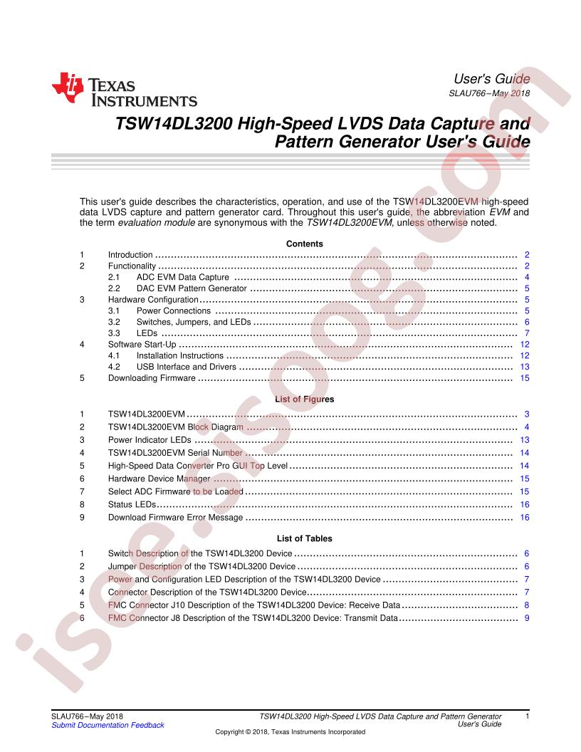TSW14DL3200EVM User Guide
