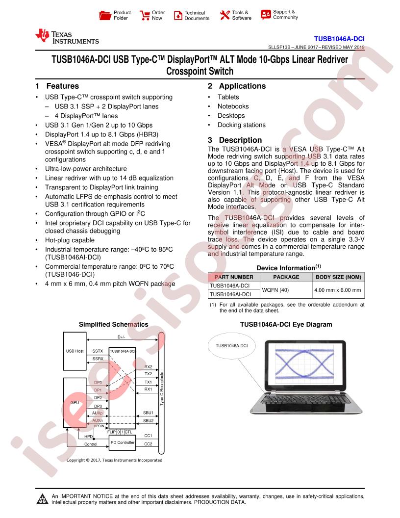 TUSB1046A-DCI Datasheet