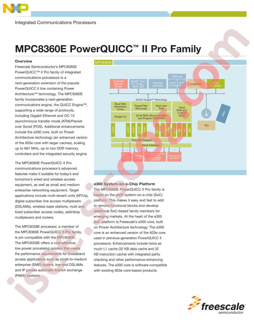 MPC8360E PowerQUICC II Pro Family