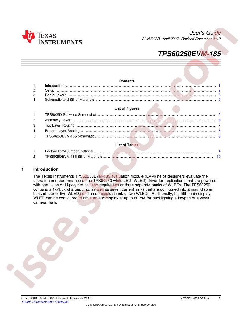 TPS60250EVM-185 Guide