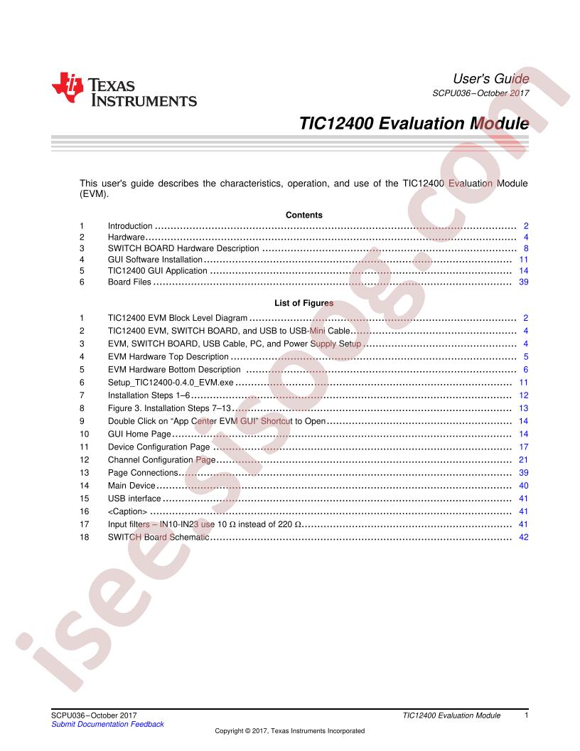 TIC12400EVM User Guide