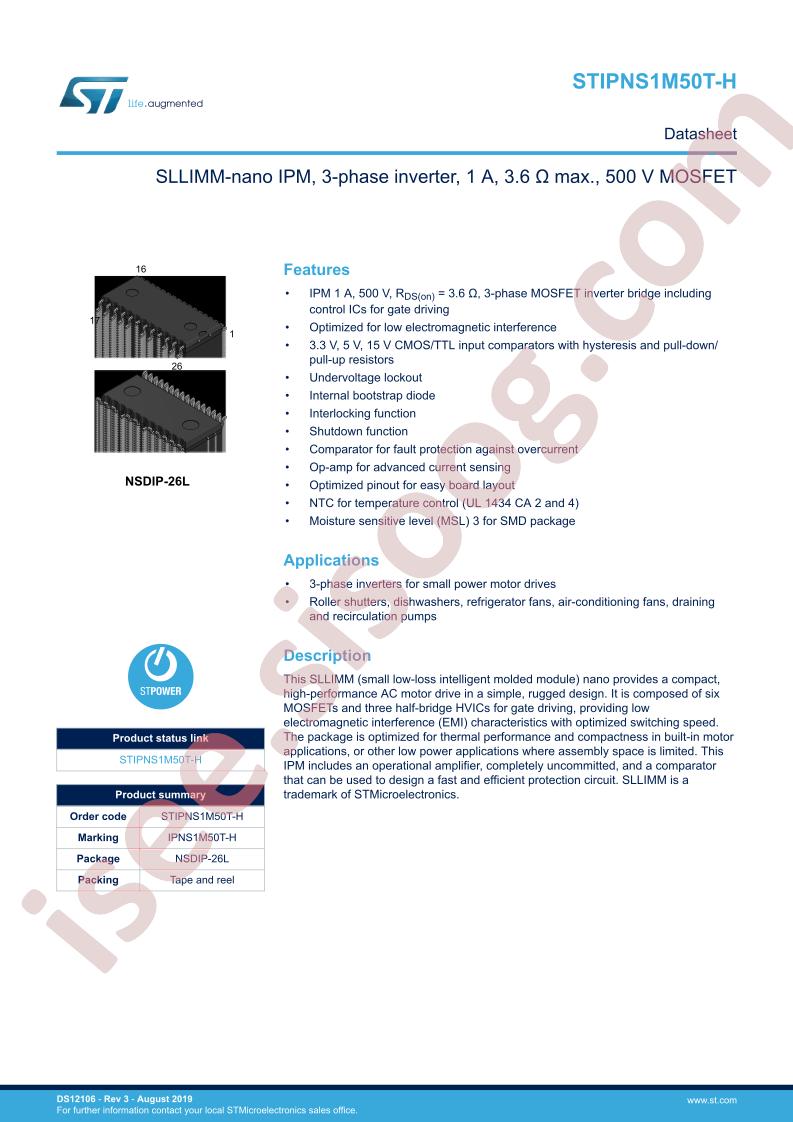 STIPNS1M50T-H Datasheet