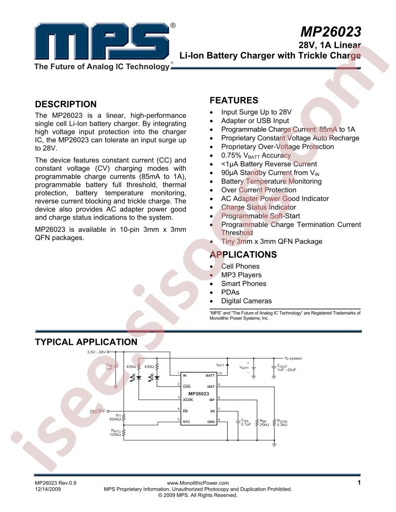 MP26023 Datasheet