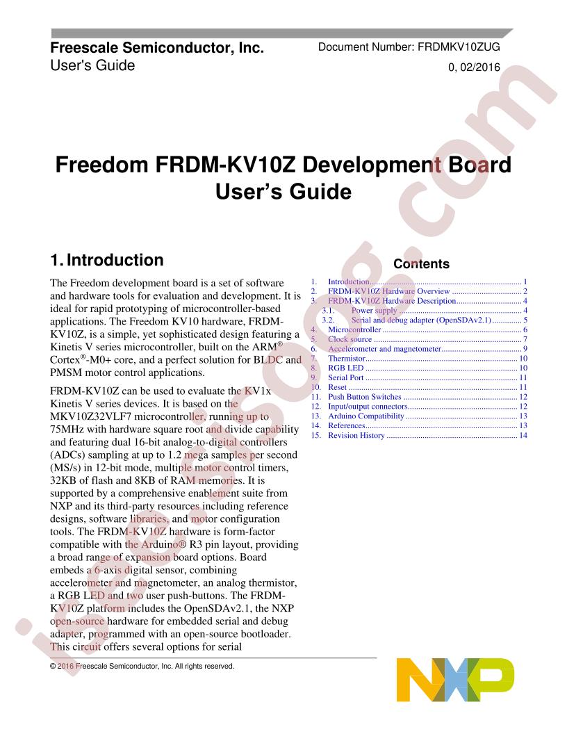 FRDM-KV10Z User Guide