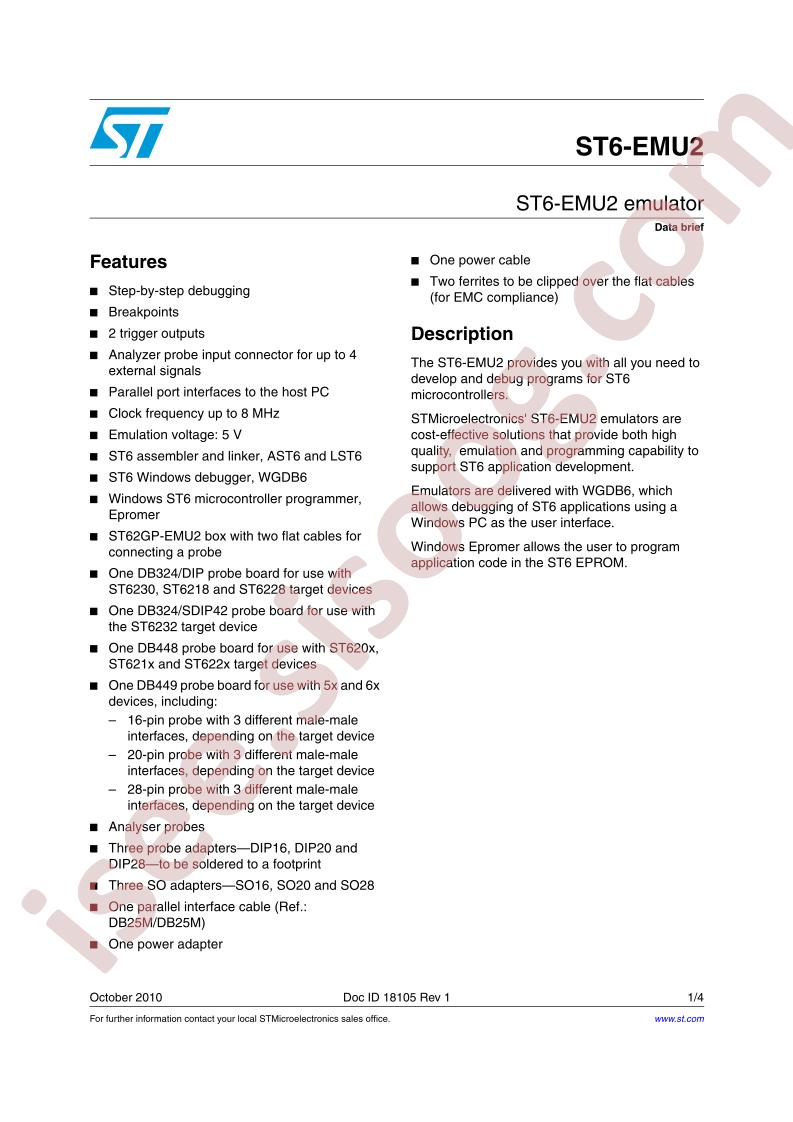 ST6-EMU2 Data Brief