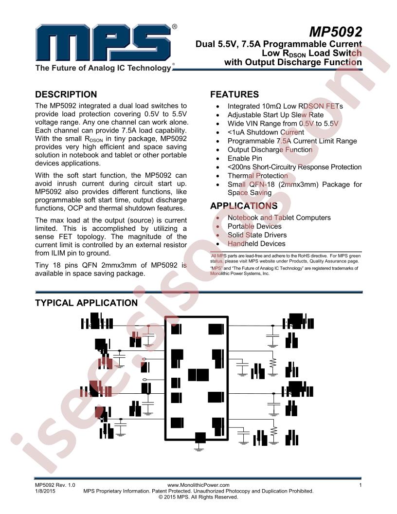 MP5092 Datasheet