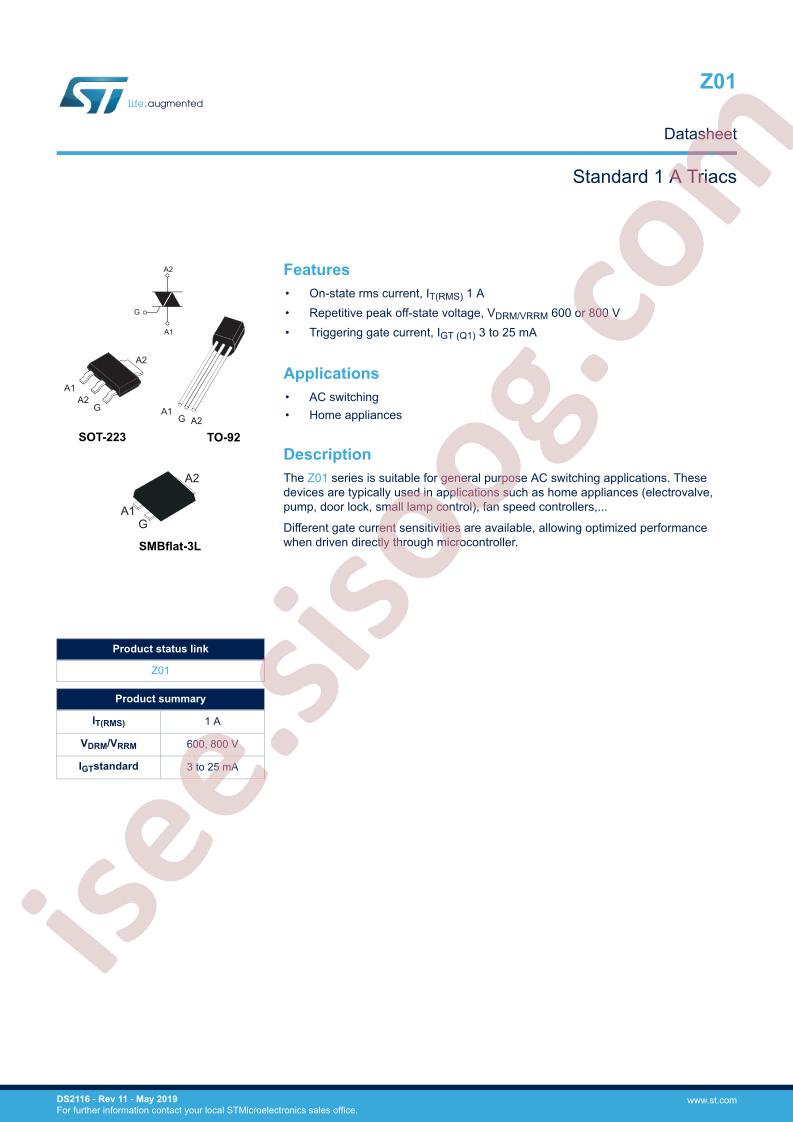 Z01 Datasheet
