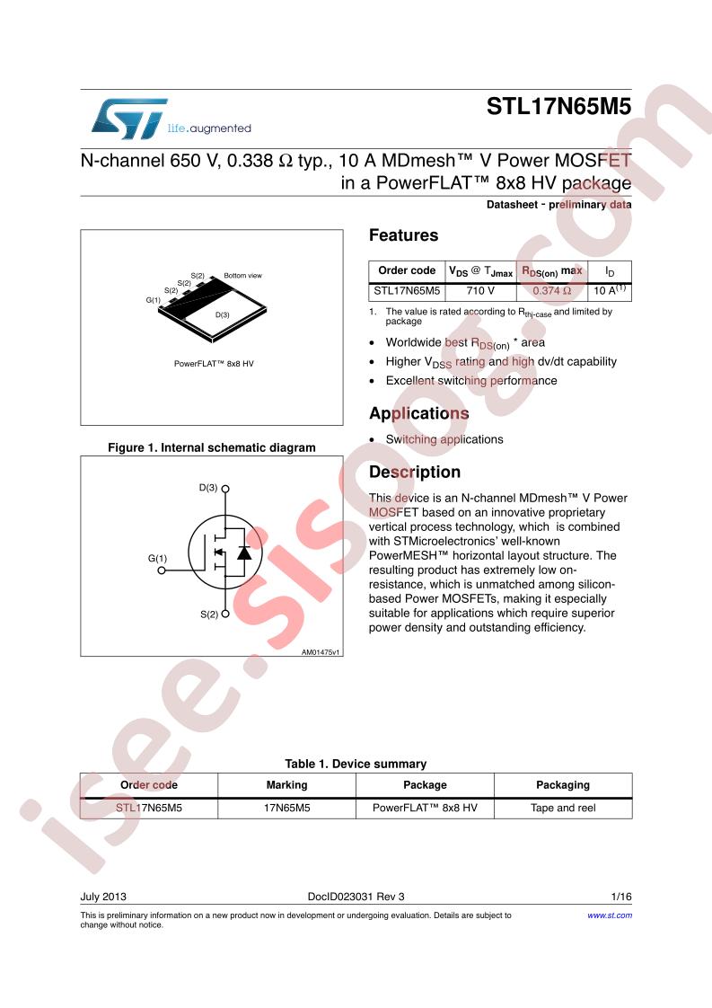 STL17N65M5