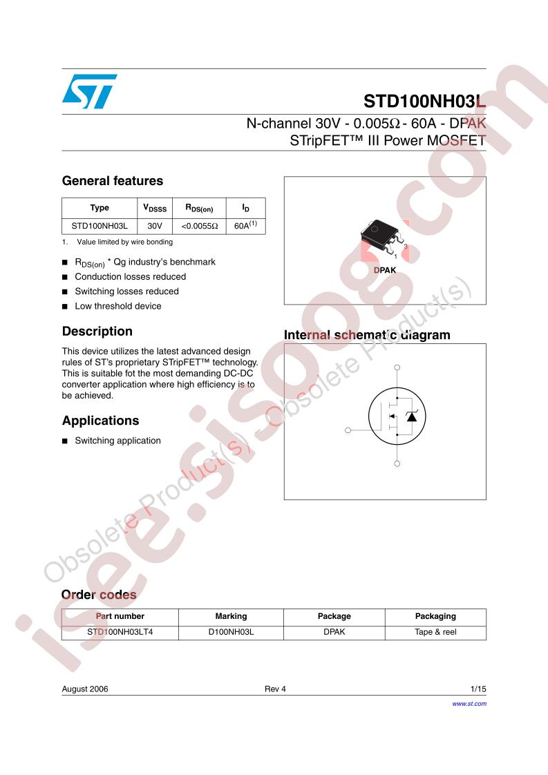 STD100NH03L