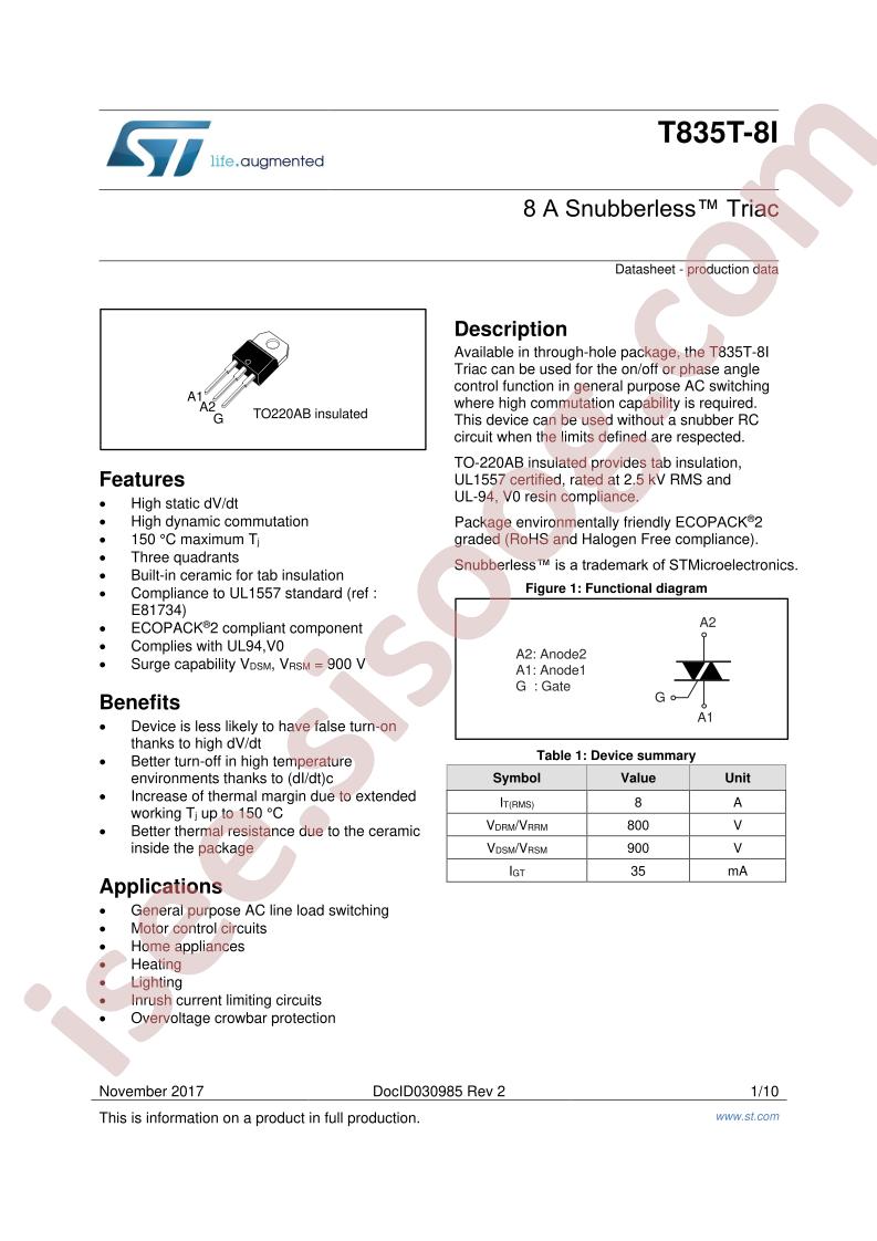 T835T-8I Datasheet