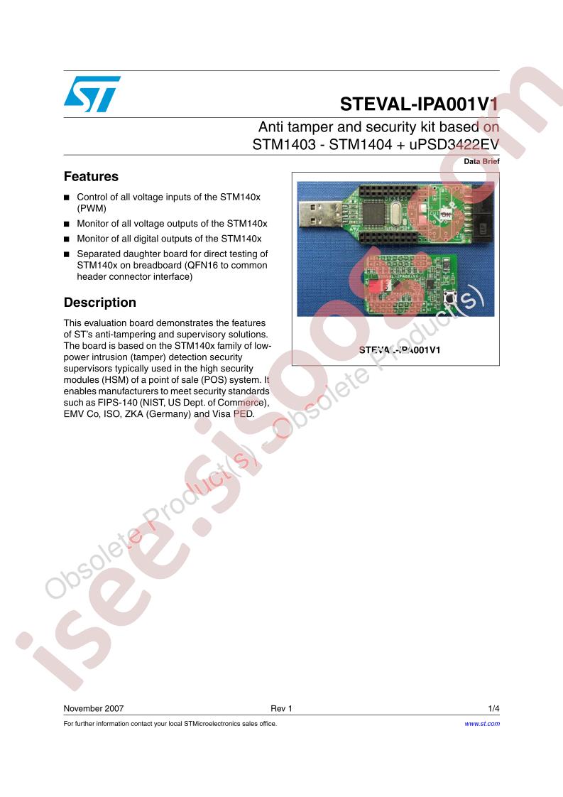 STEVAL-IPA001V1 Data Brief