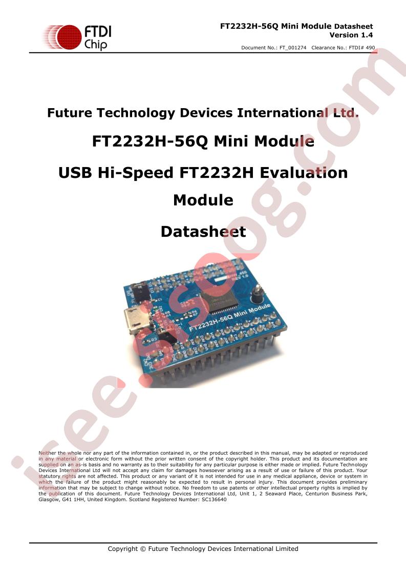 FT2232H-56Q Mini Module