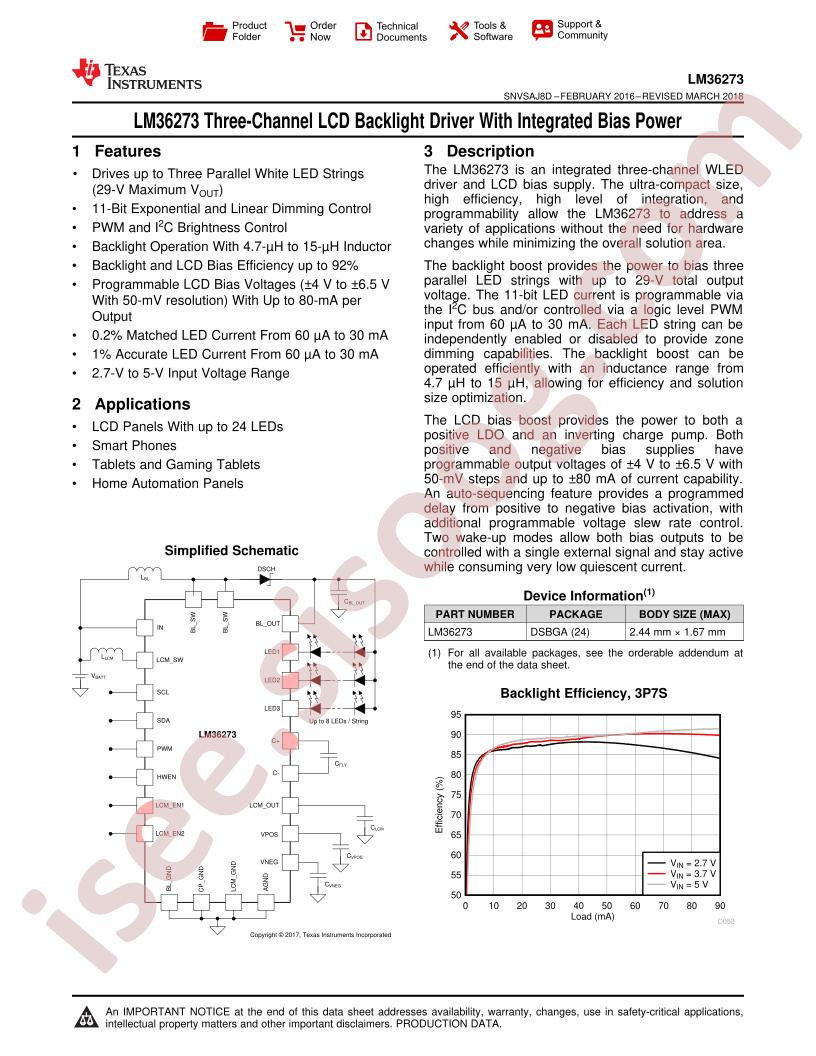 LM36273 Datasheet