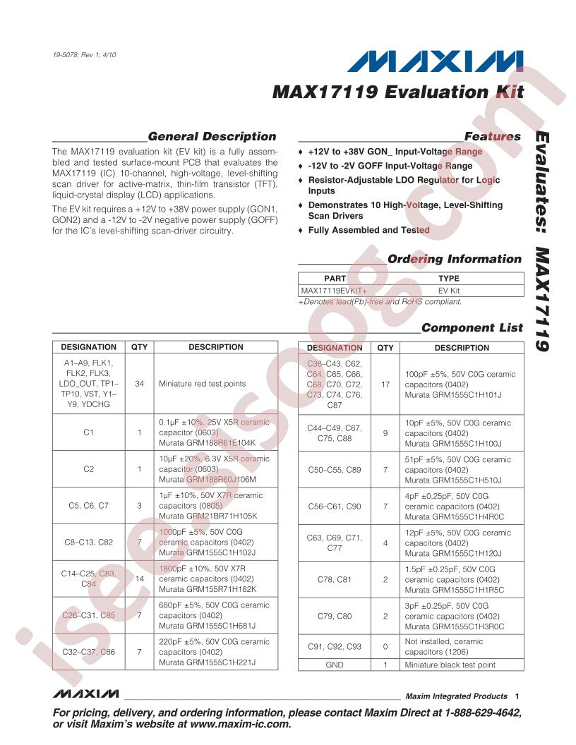 MAX17119 Eval Kit