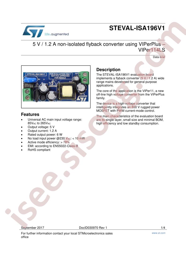 STEVAL-ISA196V1 Data Brief