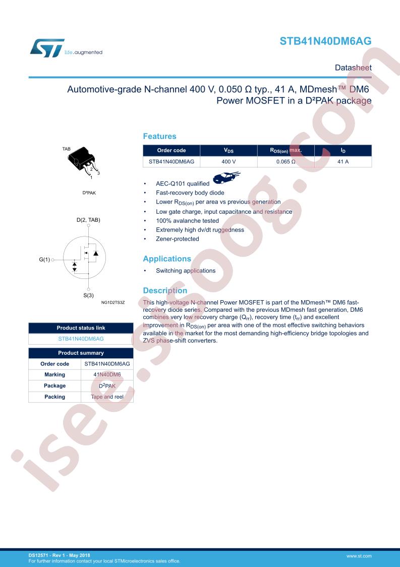 STB41N40DM6AG
