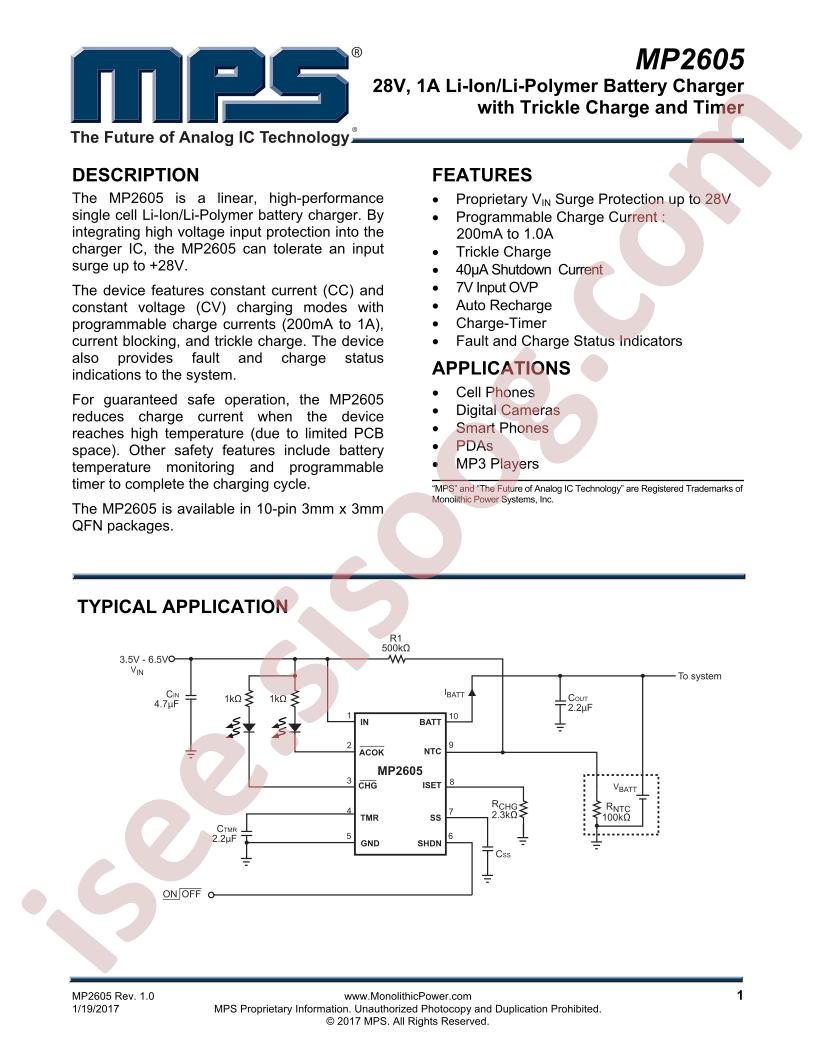 MP2605 Datasheet