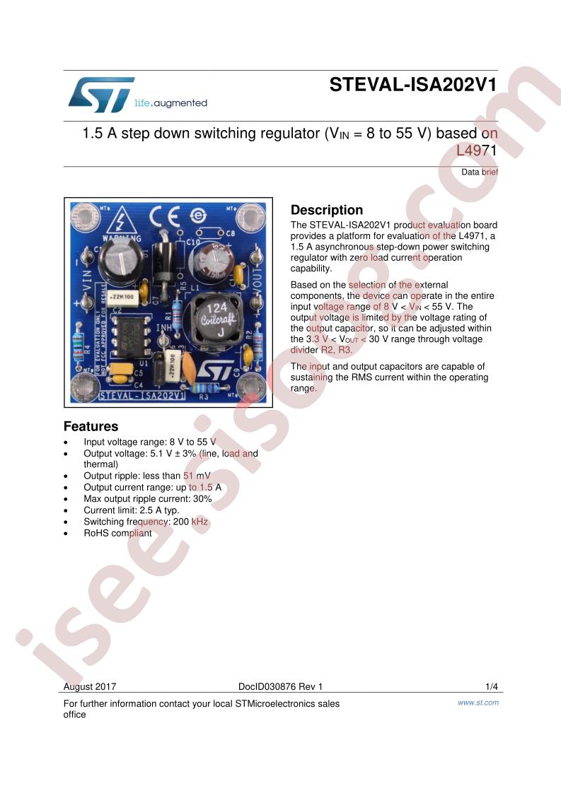 STEVAL-ISA202V1 Data Brief